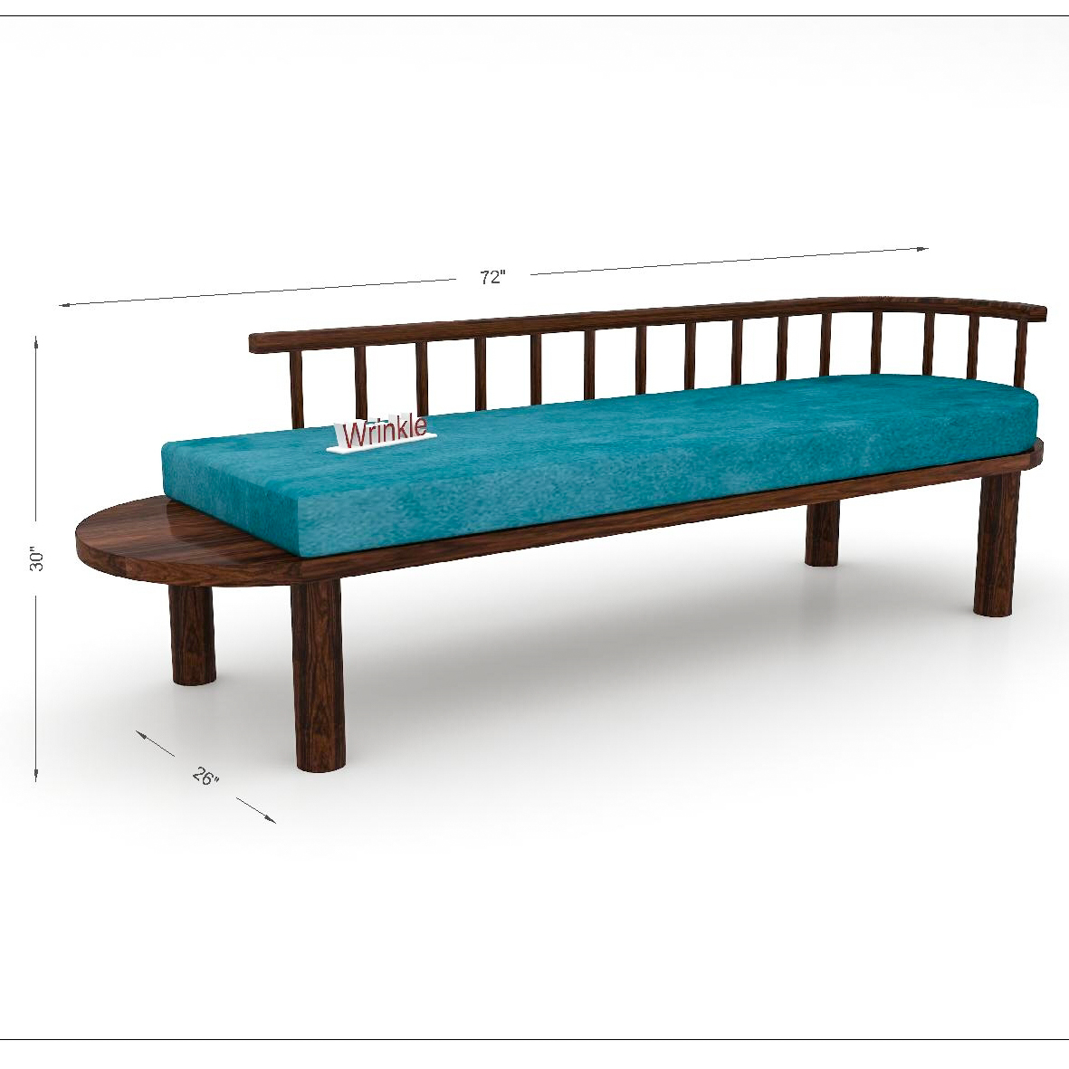 Final Wooden Sofa for living Room 3 Seater Blue
