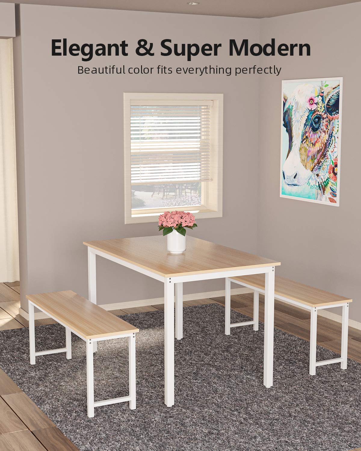 Arab True New 1 Dining Table and Bench for Home Restaurant