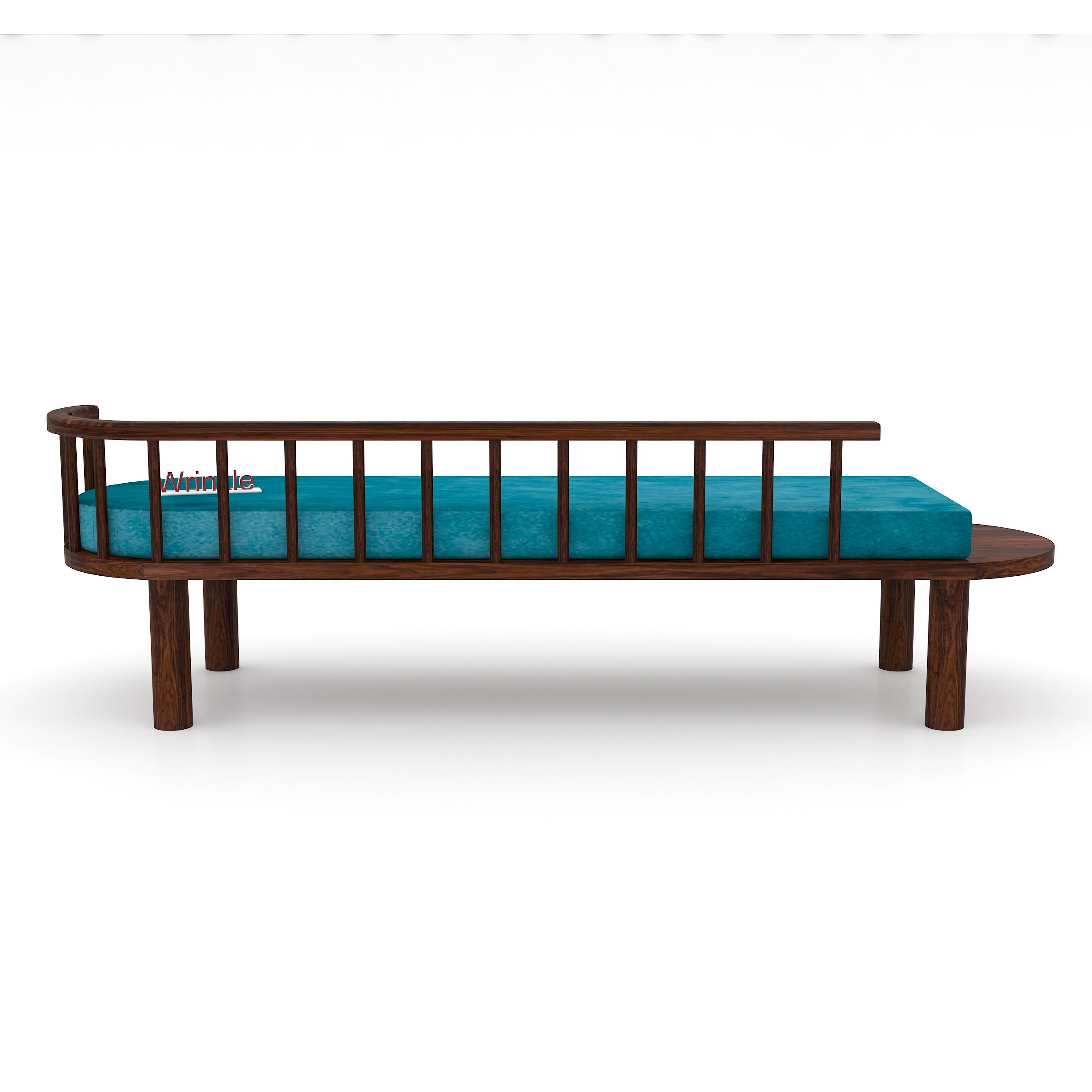 Final Wooden Sofa for living Room 3 Seater Blue