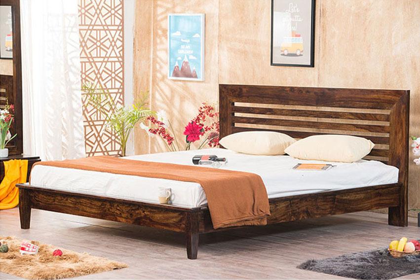 Solid Sheesham Wood Bed for Bedroom