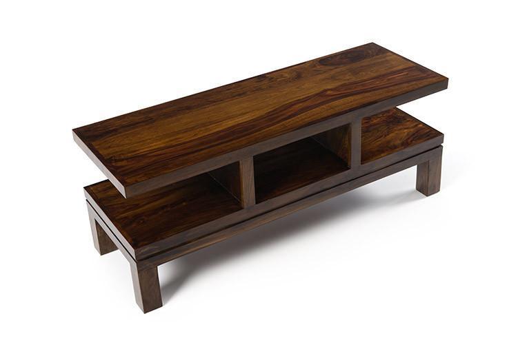 Solid sheesham wood showcase tv unit cabinet