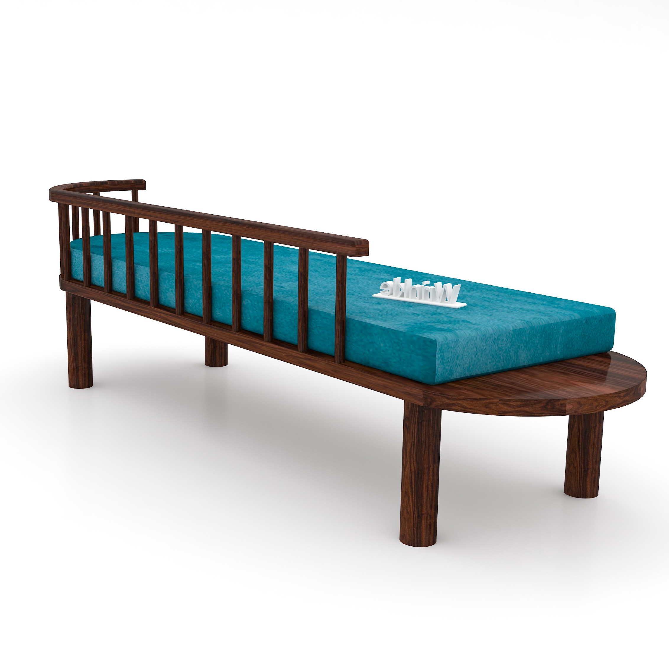 Final Wooden Sofa for living Room 3 Seater Blue