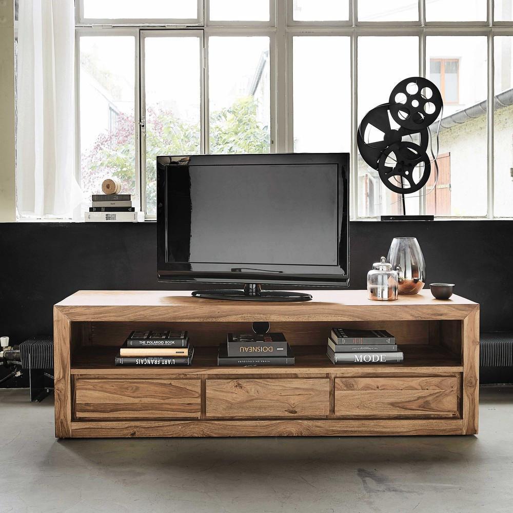 Solid sheesham wood showcase tv unit cabinet