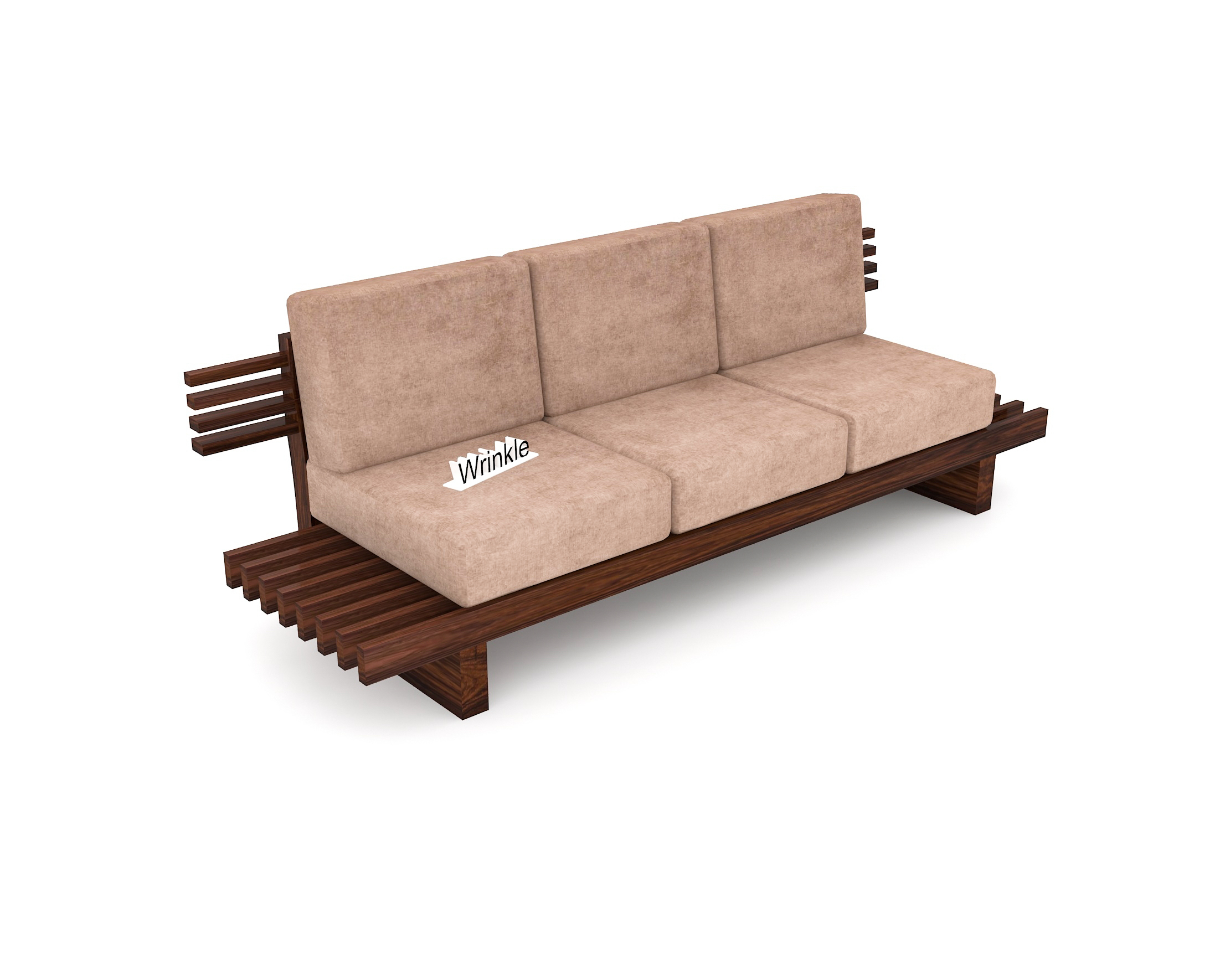 Authentic Wooden Sofa for living Room 3 Seater Natural