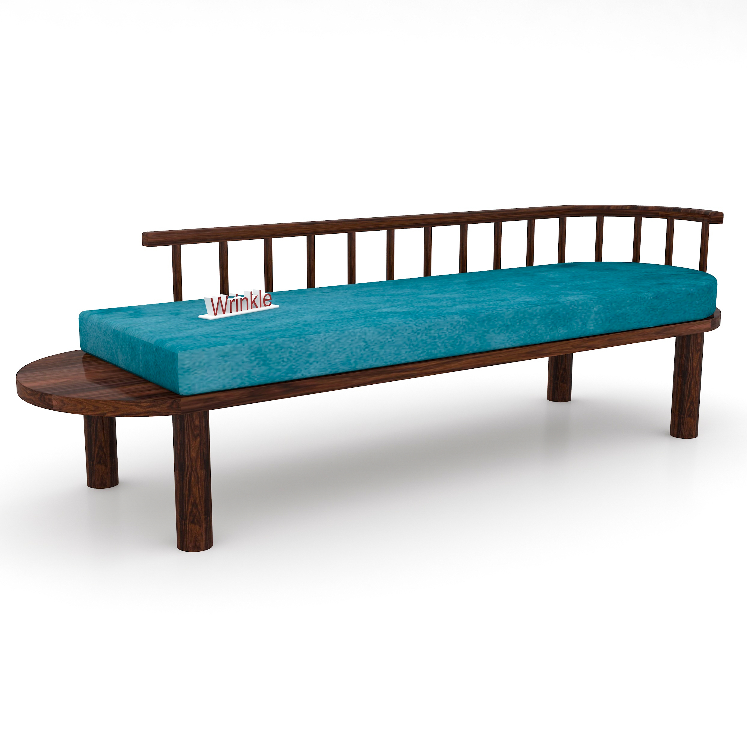 Final Wooden Sofa for living Room 3 Seater Blue
