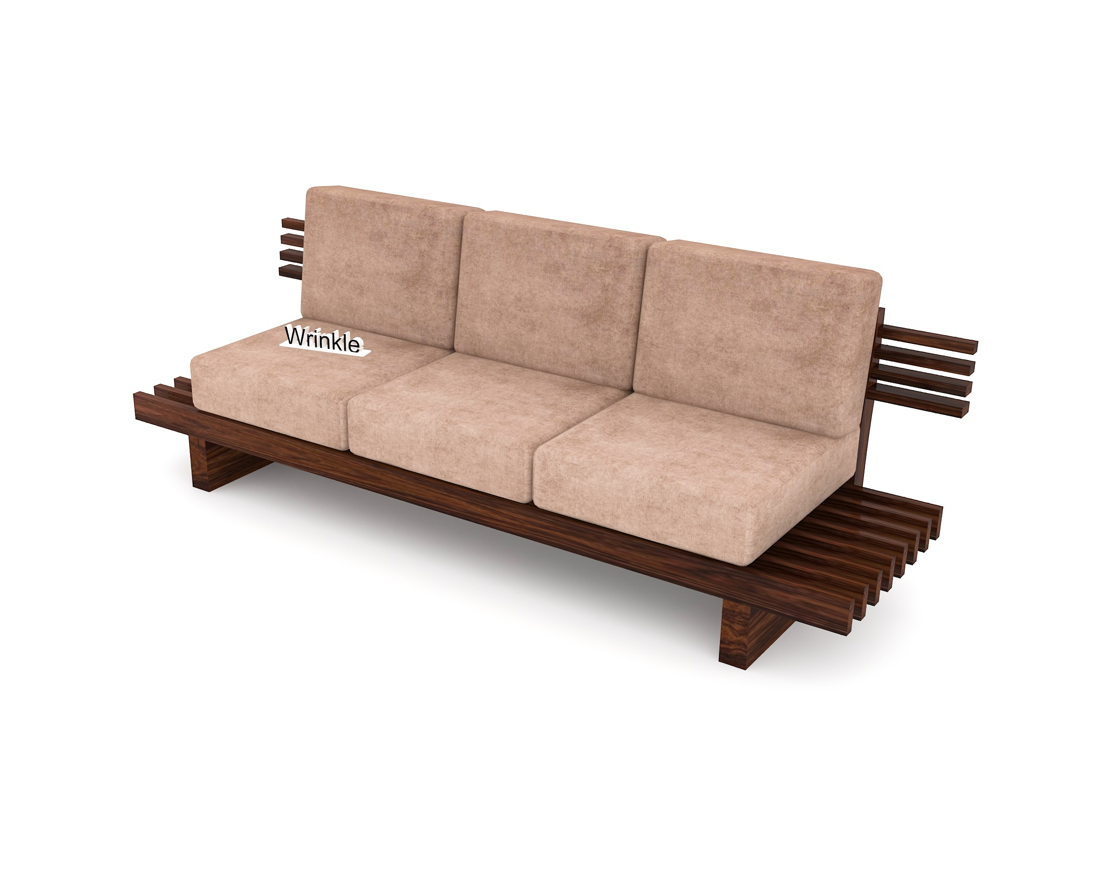 Authentic Wooden Sofa for living Room 3 Seater Natural