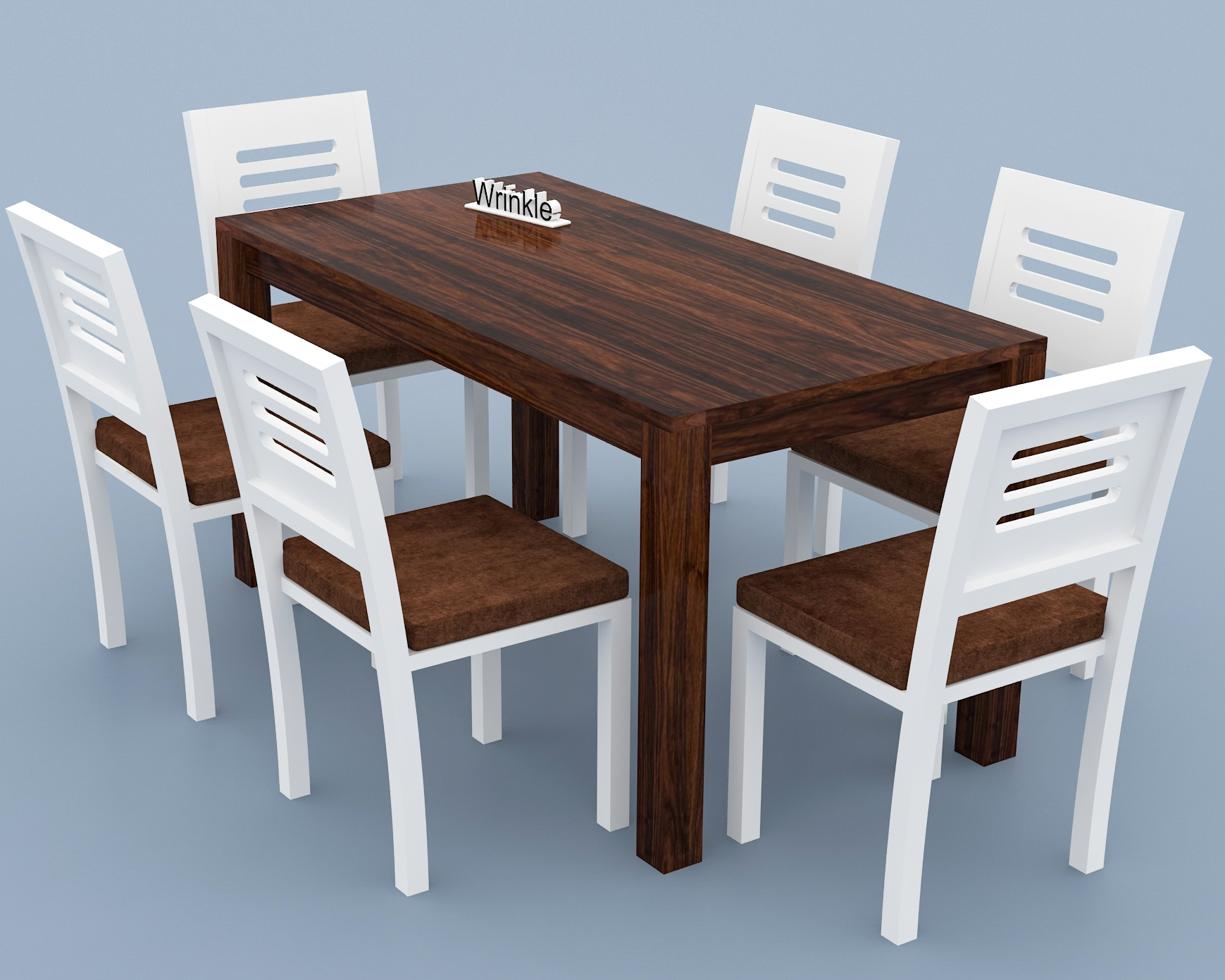 Furnishiaa Solid Sheesham Wood Dining Table 6 Seater | Six Seater Dinning Table Walnut + White