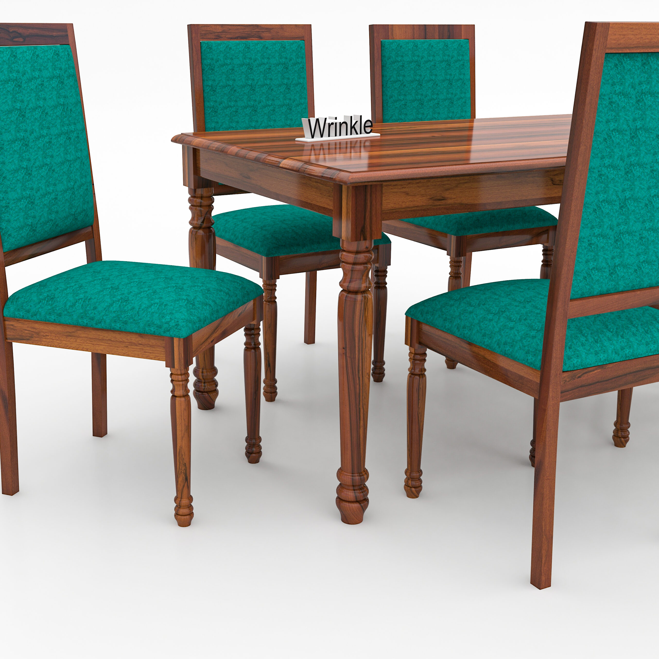 Furnishiaa Solid Sheesham Wood Dining Table 6 Seater | Six Seater Dinning Table Honey + Green